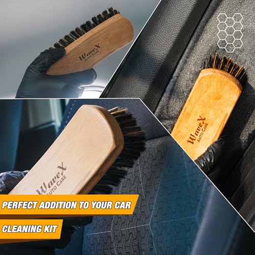 WaveX plastic Car Cleaning Brush|Works Dry and Wet with Car Interior Cleaner Liquid, Car Seat Cleaner|Also Acts as Interior Car Duster, Beige - Image 4