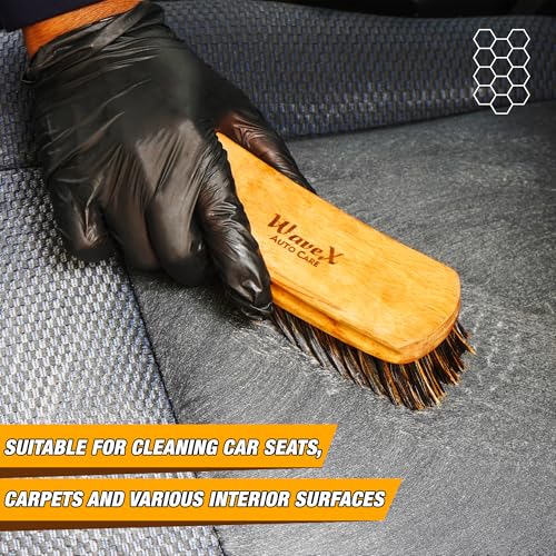 WaveX plastic Car Cleaning Brush|Works Dry and Wet with Car Interior Cleaner Liquid, Car Seat Cleaner|Also Acts as Interior Car Duster, Beige - Image 2