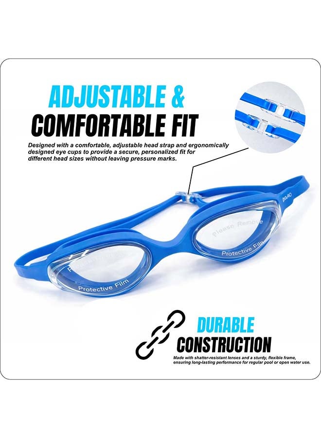 ELAN Morex Professional Swim Goggles - Blue Edition - Advanced Vacuum Leak-Proof Seal & Soft Silicone Straps - HD Anti-Fog Wide View - High-Performance Racing & Training Goggles for Men & Women - Image 3