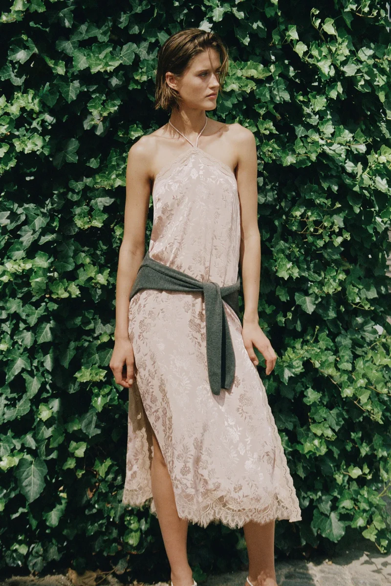H&M  Lace-trimmed brocade dress for Women | Best Price UAE
