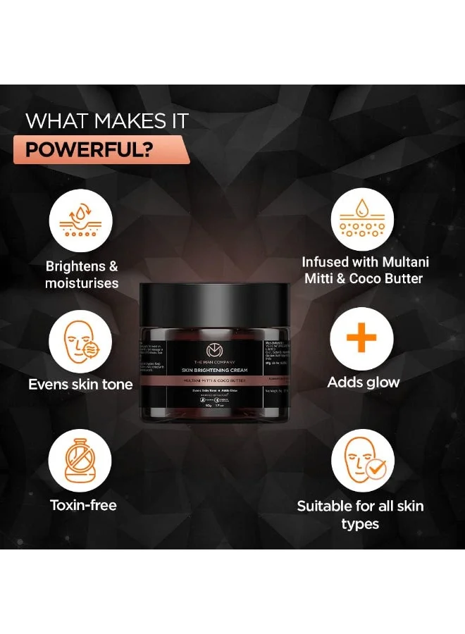 The Man Company Skin Whitening And Brightening Cream with Multani Mitti  50 G