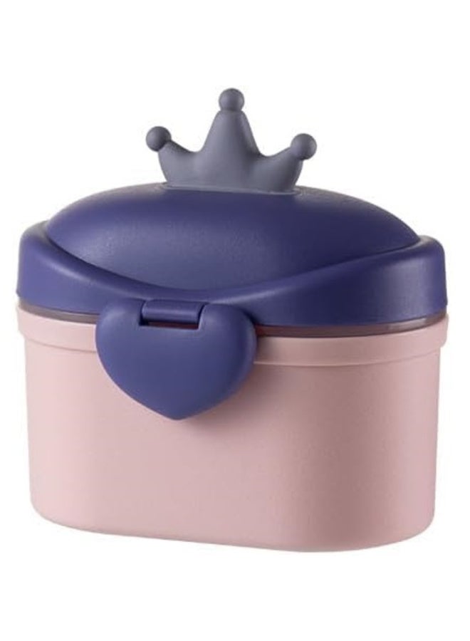 MiniMe Crown‑Lid Milk Powder Container | BPA‑Free PP | 500 ml | Beige & Blue | Airtight Silicone Seal One‑Touch Flip Lid & Heart Lock | Portable Formula Dispenser for Travel, Daycare, Home - Image 1