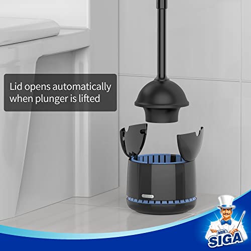 Mr Siga MR.SIGA Toilet Plunger with Holder, Heavy Duty Toilet Plunger and Holder Combo for Bathroom Cleaning, Black - Image 3