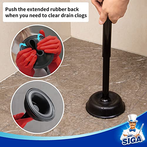 Mr Siga MR.SIGA Toilet Plunger with Holder, Heavy Duty Toilet Plunger and Holder Combo for Bathroom Cleaning, Black - Image 5