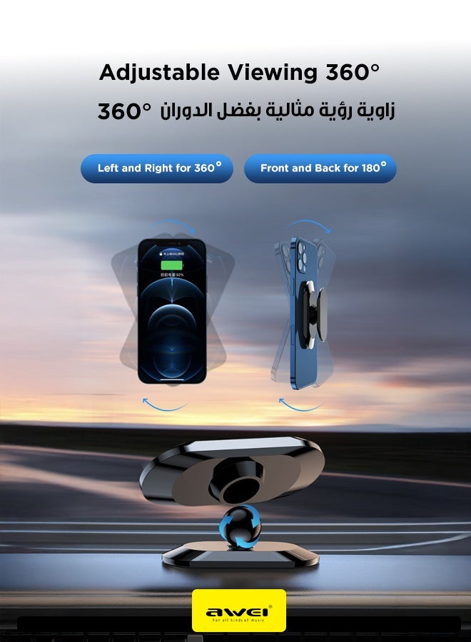 أوي حامل هاتف للسيارة - حامل مغناطيسي صغير X20، حامل هاتف سيارة مغناطيسي مدمج، قبضة قوية، تركيب سهل على لوحة القيادة، متوافق مع آيفون وأندرويد - Image 2