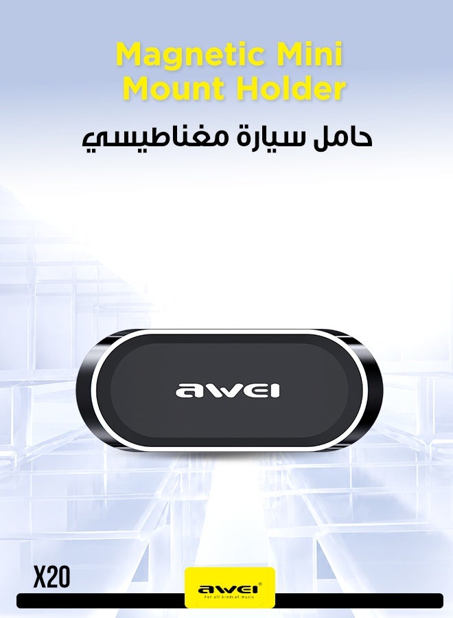 أوي حامل هاتف للسيارة - حامل مغناطيسي صغير X20، حامل هاتف سيارة مغناطيسي مدمج، قبضة قوية، تركيب سهل على لوحة القيادة، متوافق مع آيفون وأندرويد - Image 1