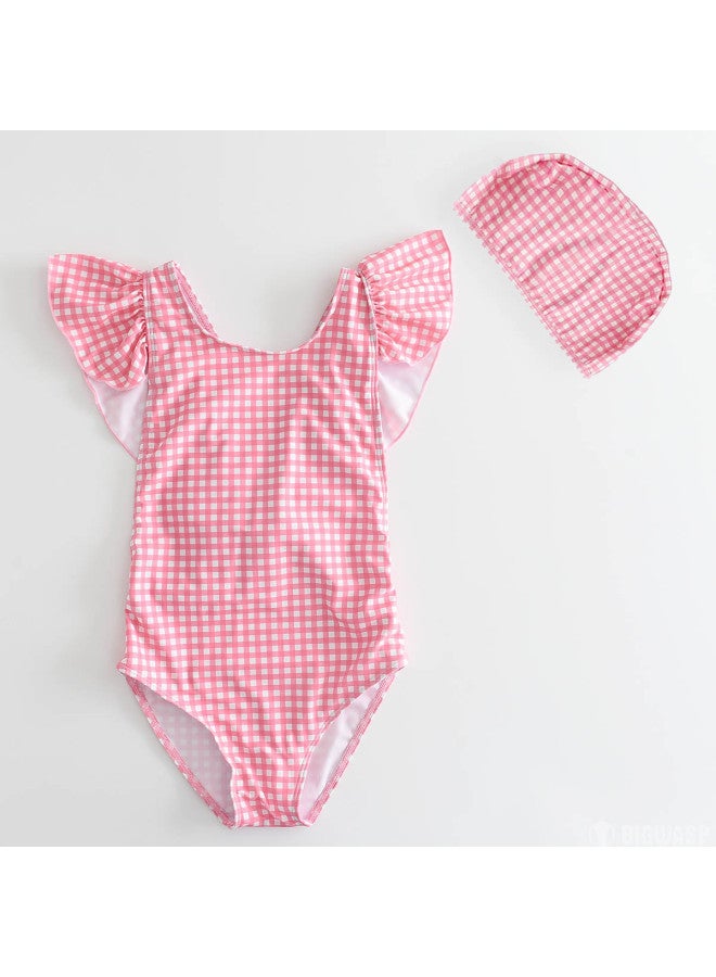 Bumblebee girls' One-piece Swimsuit With Triangle Cut, Ruffle Trim And Cross-back Straps - Image 2