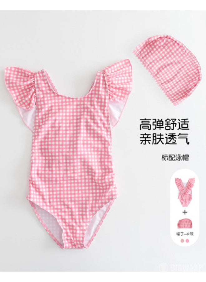 Bumblebee girls' One-piece Swimsuit With Triangle Cut, Ruffle Trim And Cross-back Straps - Image 1