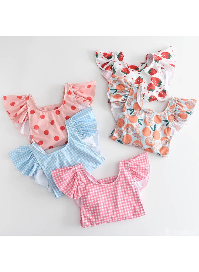 Bumblebee girls' One-piece Swimsuit With Triangle Cut, Ruffle Trim And Cross-back Straps - Image 4