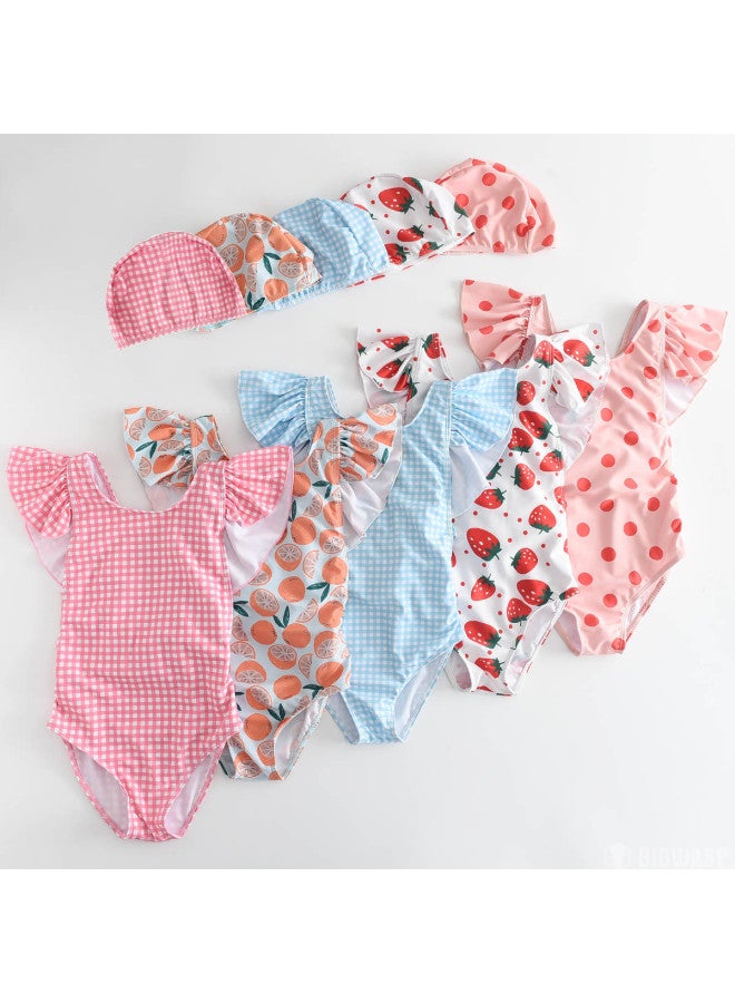 Bumblebee girls' One-piece Swimsuit With Triangle Cut, Ruffle Trim And Cross-back Straps - Image 5