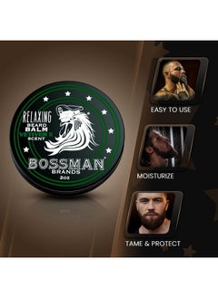 bossman Relaxing Beard Balm Tamer Thickener Relaxer And Softener Cream And Beard Care Product Made In Usa (Vetiver X Scent)  - Image 3