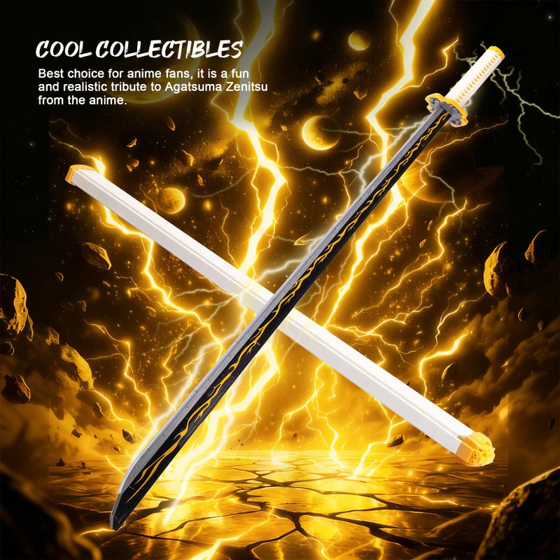 Jorumo Swords Building Set, 39in Zenitsu Sword Building Block with Scabbard and Stand, Katana Gift for Boy, 956 Pcs - Image 4