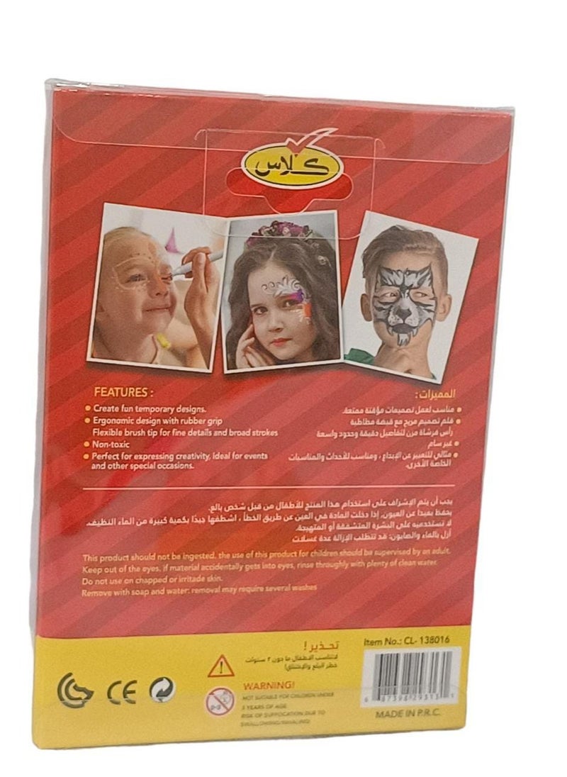 كلاس - مجموعة ألوان الرسم على الوجه مكونة من 8 قطع متعدد الألوان - Image 1