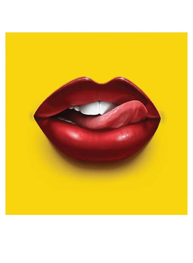 RYN Digital Art Themed Wall Art Yellow/Red/White 30x30cm - Image 1