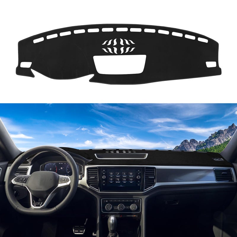 Rilsen Dashboard Cover Mat Custom Fit for Atlas 20182023 VW Atlas Cross Sport Dash Cover Nonslip Dash Mat Protector Sunshade No Glare Black