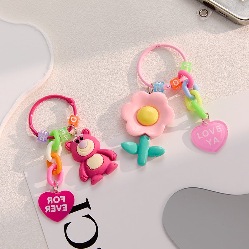 Ins and Jewelry Niche Design Sun Flower Keychain School Bag Pendant Mobile Phone AirPods Jewelry - Image 4