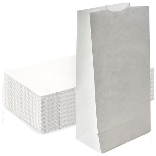 Concession Essentials 4lb White Paper Bags - Pack of 150ct. White Paper Lunch Bags. Great for Holiday Cookie Bags and Arts and Crafts., (CEwhite4lbPaperBag-150CT) - Image 1