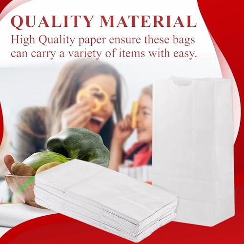 Concession Essentials 4lb White Paper Bags - Pack of 150ct. White Paper Lunch Bags. Great for Holiday Cookie Bags and Arts and Crafts., (CEwhite4lbPaperBag-150CT) - Image 4
