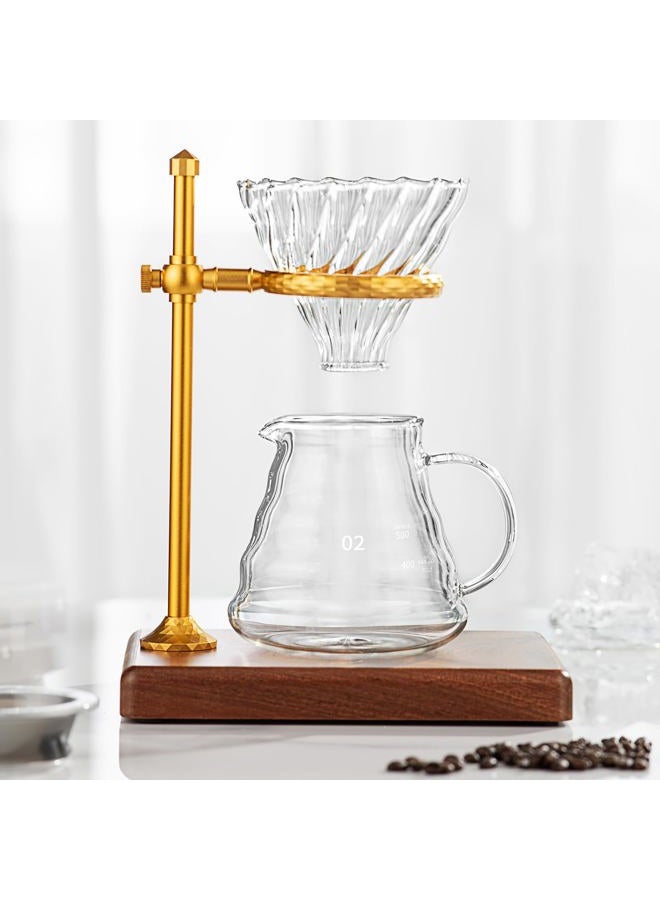shoxil Pour Over Coffee Maker Set – Glass Coffee Dripper with Stainless Steel Stand, Wooden Base & 40 Filters – Travel Filter Coffee Maker - Image 4
