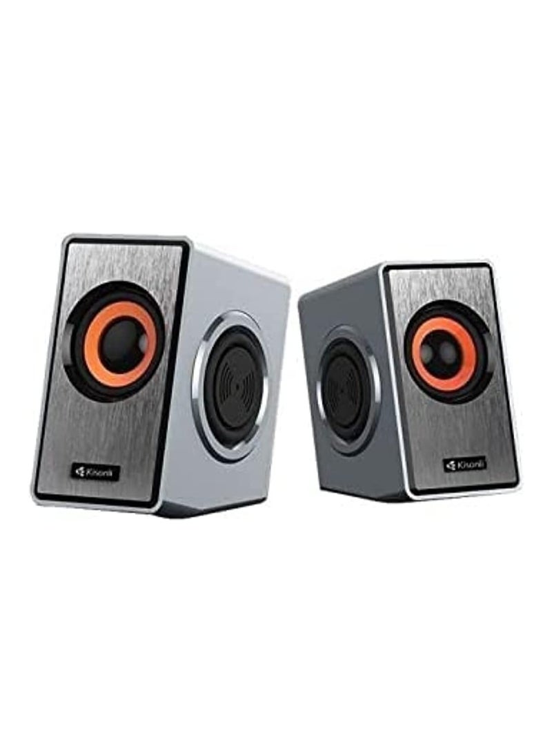 Kisonli T-007 2.0 Computer Speaker – Clear Stereo Sound with Deep Bass - Image 1