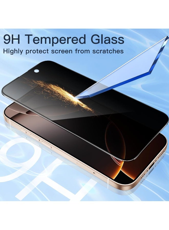 DUSALA 3 Pack iPhone 16 Pro Max Privacy Screen Protector,Support Fingerprint Unlock Screen Protector for iPhone 16 Pro Max ,High hardness Tempered Glass Film,Anti-Scratch Case Friendly - Image 4
