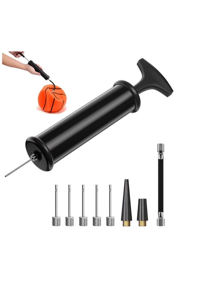 10 قطعة 8 بوصة مضخة الكرة نفخ كيت ، مع إبرة ، فوهة خرطوم التمديد ، كرة القدم ، كرة السلة ، وجميع أنواع الكرات الرياضية ، أسود 19.5cm * 3.5cm - Image 1