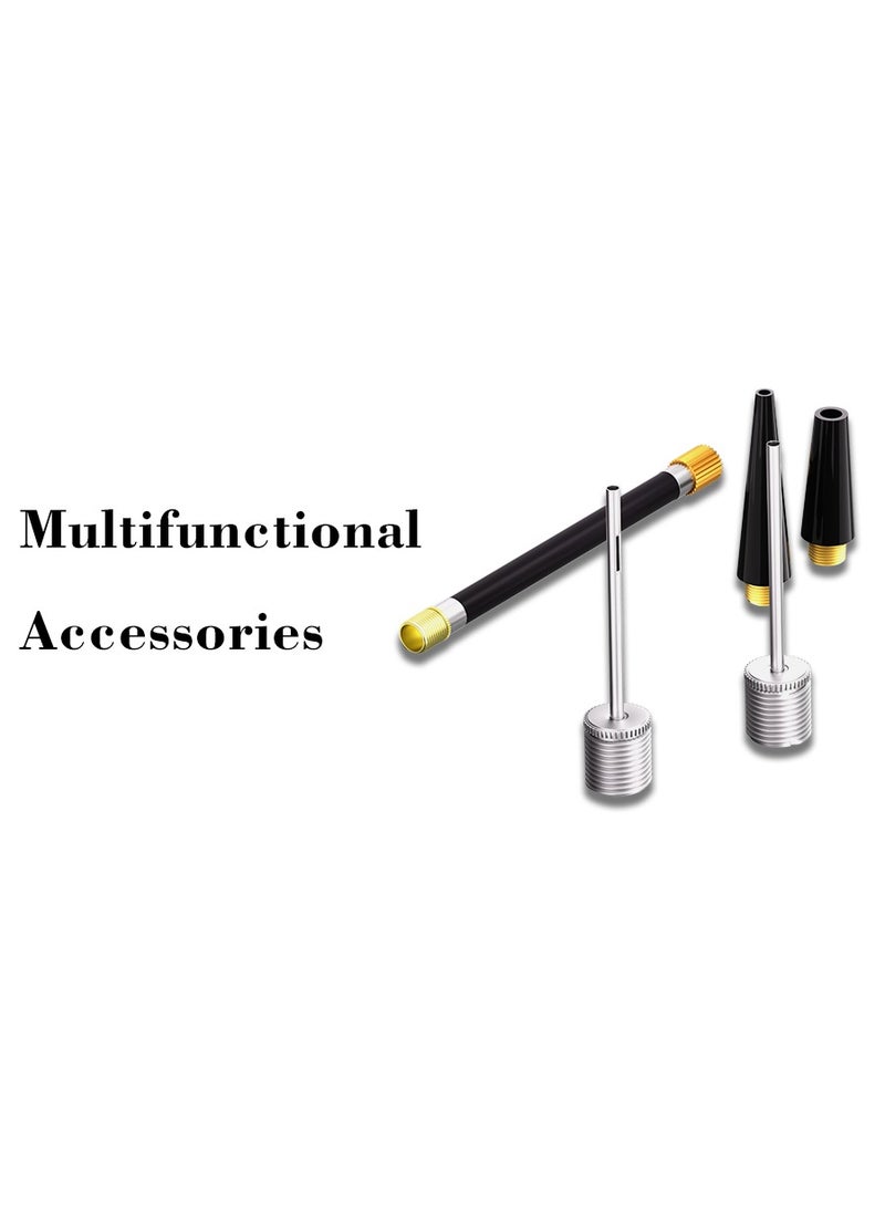 10 قطعة 8 بوصة مضخة الكرة نفخ كيت ، مع إبرة ، فوهة خرطوم التمديد ، كرة القدم ، كرة السلة ، وجميع أنواع الكرات الرياضية ، أسود 19.5cm * 3.5cm - Image 5