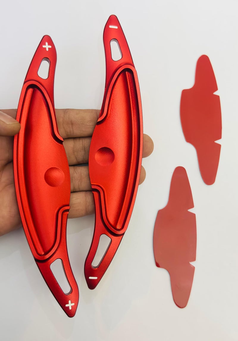 AUTO MT Red CNC Metal Paddle Shifter Extensions Compatible with Hyundai I-20 N-Line Venue N-Line Creta N-Line Interior Styling Parts Car Paddle Shifter Covers. - Image 2