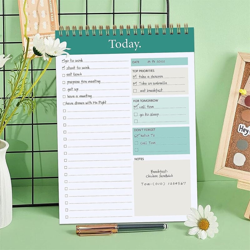 PREMIFY Daily To Do List Notepad – Spiral Bound Planner with PVC Cover – 52 Sheets Checklist for Productivity (6.5" x 9.8") - Image 5