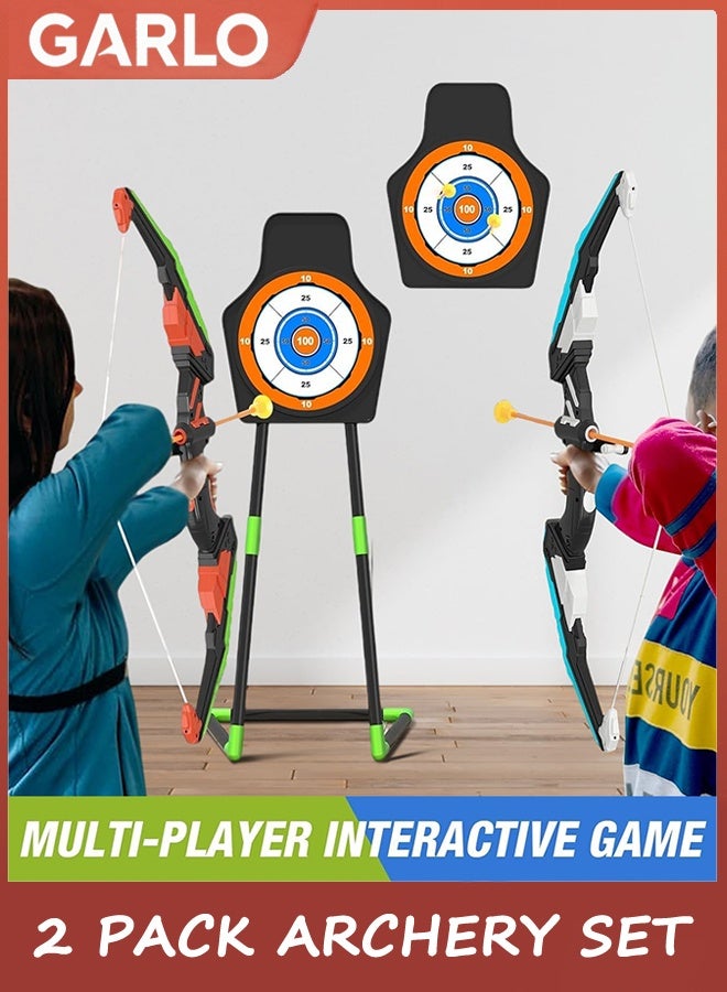 Garlo 2 Pack Archery Set - Includes 2 Bows, 20 Suction Cup Arrows & 2 Quivers & Standing Target, Outdoor Light Up Toys for Indoor Outdoor Sport Gifts for Boys Girls Ages 4-12 - Image 3
