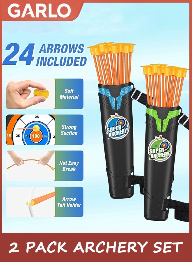 Garlo 2 Pack Archery Set - Includes 2 Bows, 20 Suction Cup Arrows & 2 Quivers & Standing Target, Outdoor Light Up Toys for Indoor Outdoor Sport Gifts for Boys Girls Ages 4-12 - Image 4