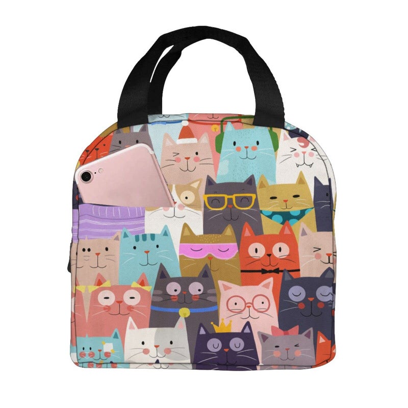 Majoug Lunch Bags Lunch Box For Women  Men Adult Insulated Lunch Bag Cat Colorful Portable Lunch Bag Lunch Box Mens Womens Lunch Bags For Work Cooler Tote Lunch Boxes Keep Fresh and Warm