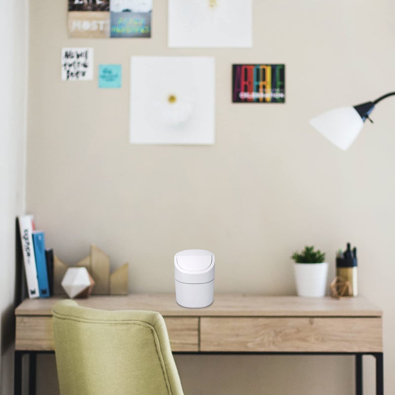 Business King Mini Desk Trash Can with Lid with Trash Bags 180 Pcs Swing-Lid Tiny Countertop Garbage Bin Small Table Top Plastic Covered Waste Basket - Image 5