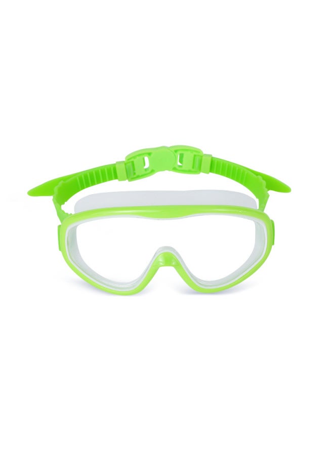 Generic HD Children's Swimming Goggles Big Frame Swimming Glasses Boys And Girls Professional Diving Goggles Swimming Cap Set Equipment Waterproof Anti-fog-Color:Green White - Image 1