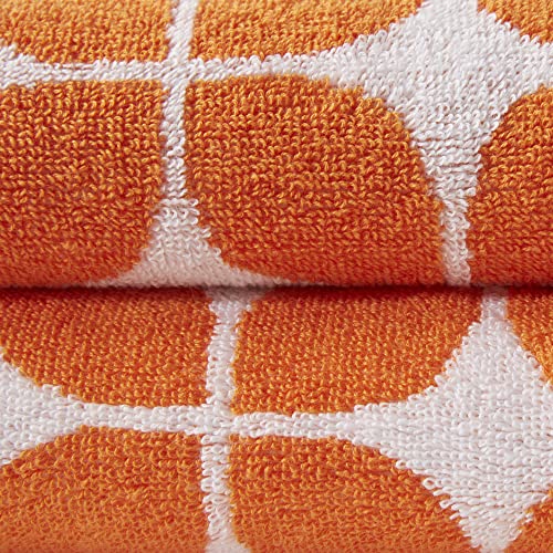 Intelligent Design Lita Cotton Bathroom Towels , Jacquard Highly Absorbent Bath Towel Set , 6-Piece Include 2 Bath Towels & 4 Hand Towels , Orange Grey - Image 5