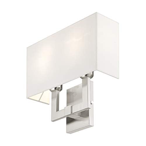 Livex Lighting 51103-91 Transitional Two Light Wall Sconce from Hollborn Collection in Pwt, Nckl, B/S, Slvr. Finish, Brushed Nickel - Image 4