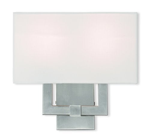 Livex Lighting 51103-91 Transitional Two Light Wall Sconce from Hollborn Collection in Pwt, Nckl, B/S, Slvr. Finish, Brushed Nickel - Image 1