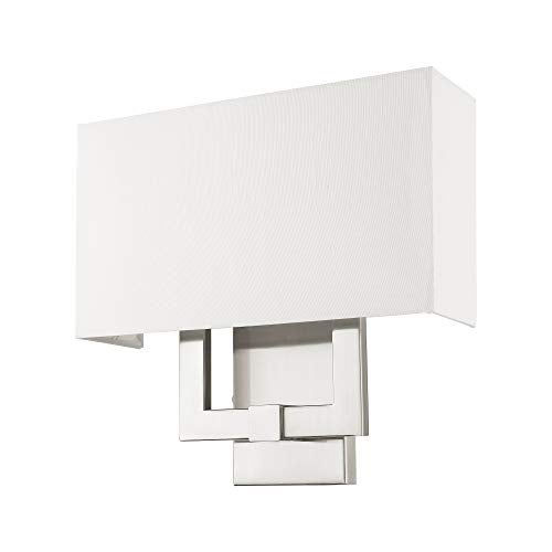 Livex Lighting 51103-91 Transitional Two Light Wall Sconce from Hollborn Collection in Pwt, Nckl, B/S, Slvr. Finish, Brushed Nickel - Image 3