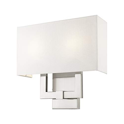 Livex Lighting 51103-91 Transitional Two Light Wall Sconce from Hollborn Collection in Pwt, Nckl, B/S, Slvr. Finish, Brushed Nickel - Image 2
