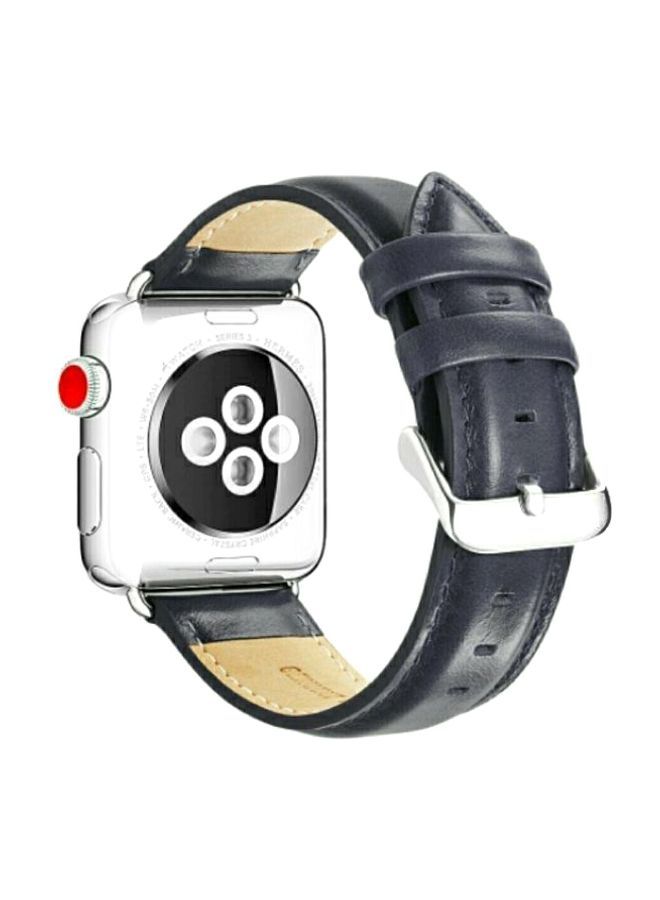 نيبمينينت سوار بديل من الجلد لساعة أبل الذكية مقاس 42 مم أسود