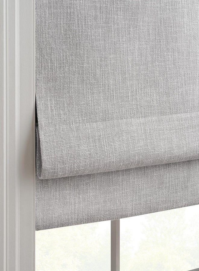 Eclipse Drew Roman Shades for Windows, Cordless 100% Blackout Shades, 23 in Wide x 64 in Long, Noise Reducing, Energy Efficient and Textured Solid Window Shades for Living Room, Bedroom, Smoke - Image 3