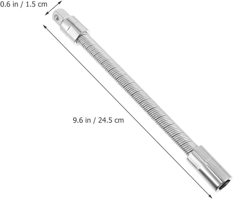 Flexible 1/2 Inch Socket Wrench Extension Bar, Spring Steel Ratchet Extension Rod with Bendable Shaft for Mechanic and Plumbing Use - Image 1