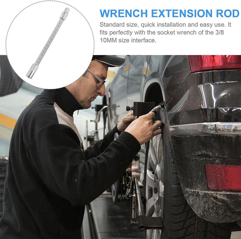 Flexible 1/2 Inch Socket Wrench Extension Bar, Spring Steel Ratchet Extension Rod with Bendable Shaft for Mechanic and Plumbing Use - Image 5