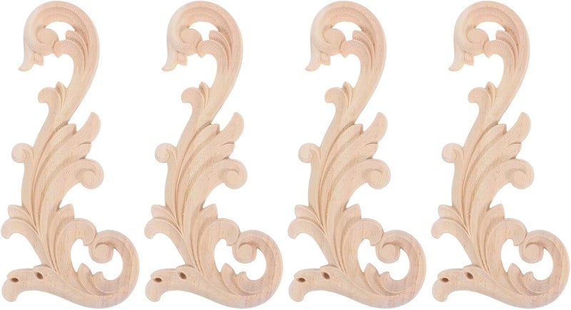 Polished safe edge DOITOOL Unpainted Wood Carved Appliques 4pcs 16x8cm Decorative Wood Trim Molding for Furniture Walls Doors Cabinets DIY Woodcrafts Home Décor Easy assemble alternatives Global assorted color picks Single & bulk use compatible All-in-one local deliver plan Wide usage compatibility KSA stocked goods Newly stocked local goods Multi usage Globally selected raw material Climate adapted delivery plan Quick available purchase options Reliable durability Fixed delivery schedule Moisture proof Odor free color Multi-category warehouse equip Changing environment compatible Practical experience crafted Multi-price design picks Carefully selected material General standard crafted Sand resistant Long lasting universal build Transit damage prevent build - Image 1