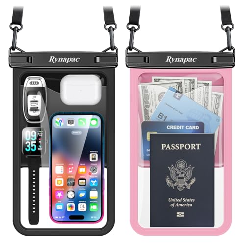 Rynapac 2 Pack Waterproof Phone Pouch - 10in Waterproof Phone Case with Lanyard, IPX8 Cell Phone Dry Bag Beach Cruise Ship Essentials for iPhone 17 16 15 Pro Max, Galaxy S25 S24 Ultra - Image 1