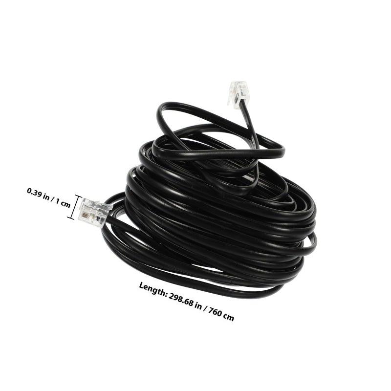 15ft Telephone Cord Set with RJ11 Connector Black Wire Staples and Coupler Kit - Image 3