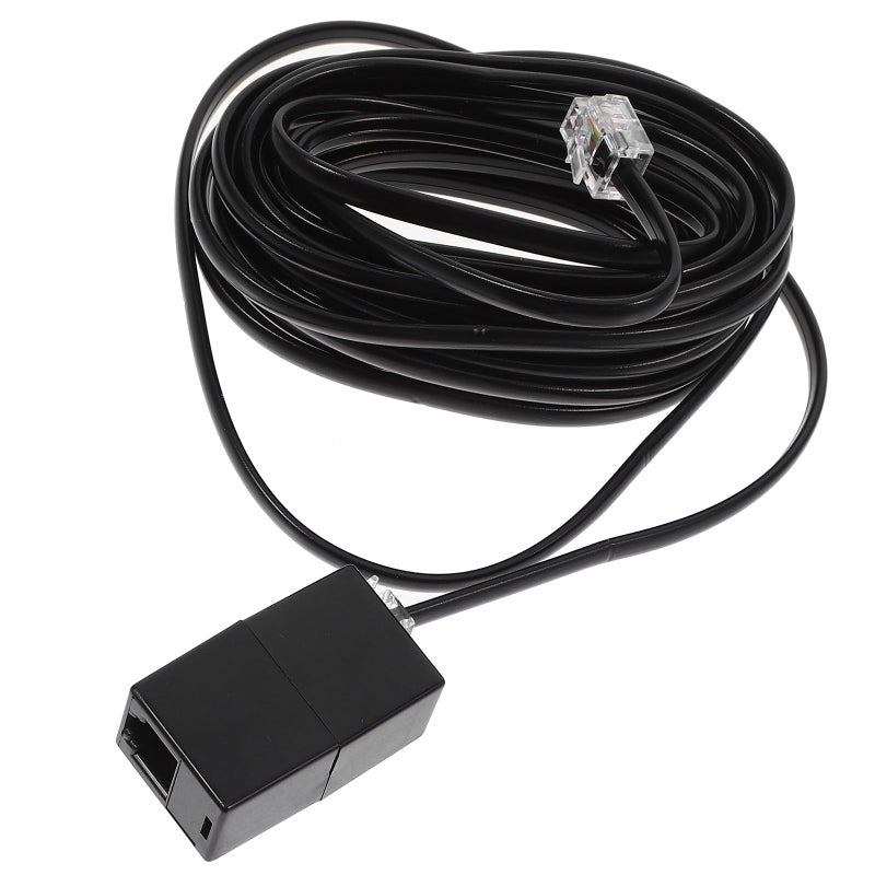 15ft Telephone Cord Set with RJ11 Connector Black Wire Staples and Coupler Kit - Image 2
