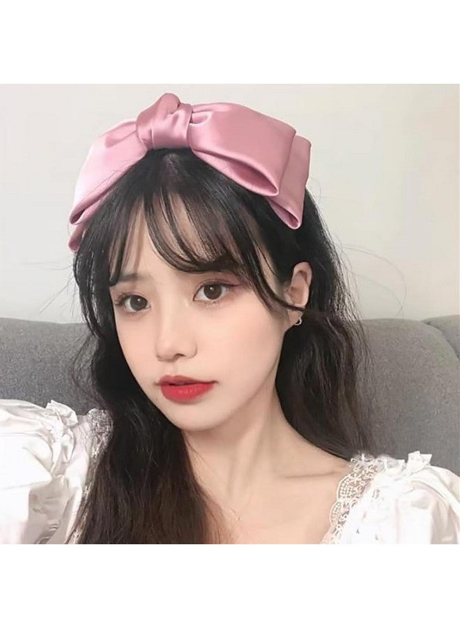 CHIROGRAPHY 1Pcs Pink Bow Headbands Bowknot Headbands Large Bow Hair Bands Hair Accessories for Hair Styling Decorations Makeup Yoga Sport Hair Hoops Hairbands for Women and Girls|same color as shown - Image 4