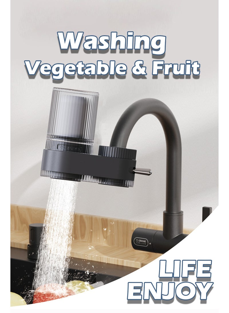 10-Stage Sink Filter Water Faucet, Ceramic Purification Tap Water Filter With Dual Outlets, Remove Heavy Metals And Hard Water For Kitchen, Bathroom, Home Drinking - Image 5