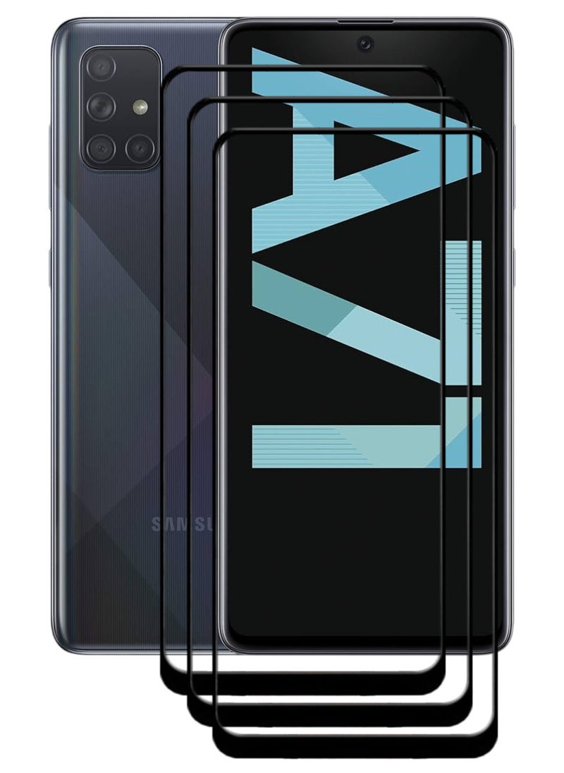 ACLIX 3 Pieces Antistatic ESD Dustproof Premium Quality High Definition Tempered Glass Screen Protector Designed For Samsung Galaxy A71 - Image 1